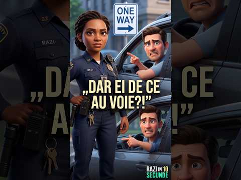 E VOIE SĂ FAC STÂNGA AICI? 😂 Răspunsul polițistei îl lasă fără replică! #Shorts