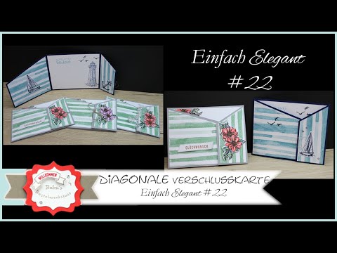 Diagonal Card - Special Card Shape - Simple Elegant Card - Stampin'Up! ® - Instructions
