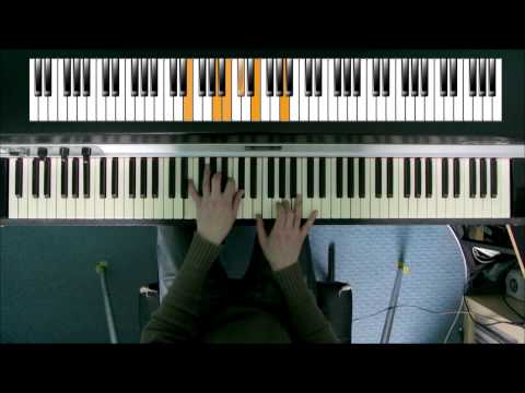 How to play 'Gentle Thoughts' by Herbie Hancock on Rhodes (half speed with midi notes displayed)