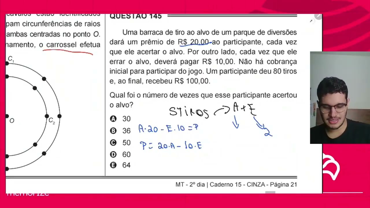 Resolução em Vídeo — Questão 145 ENEM 2015 PPL