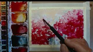 Turn Random Watercolor Spots Into a Gorgeous Flowering Shrub!