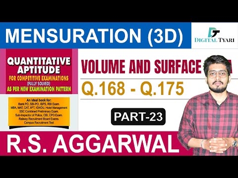 Mensuration 3D | Volume and Surface Area | (Q. 168 - 175) | #23| RS Aggarwal | Digital tyari