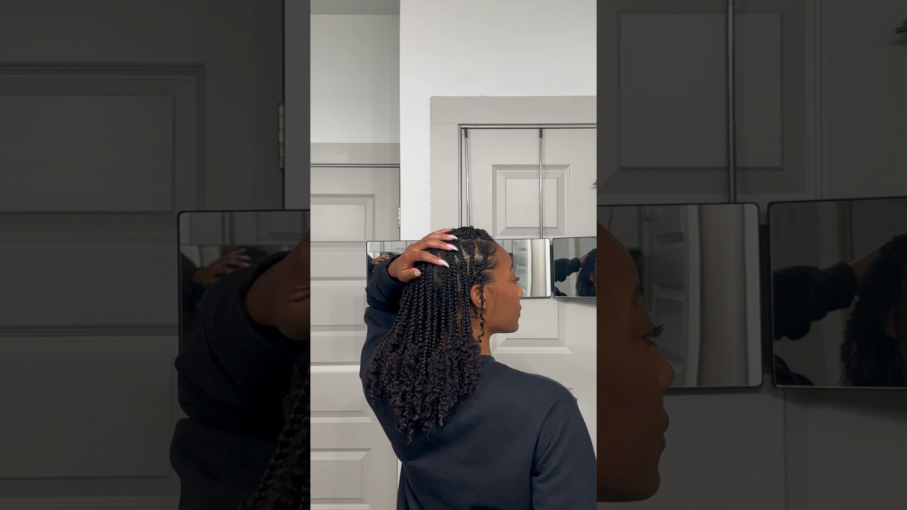 Mini braids with curly ends