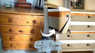 Perfect lines with my Pine Chest of Drawers Transformation #furnitureflip #upcycle