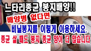 느타리 종균 봉지 배양!!! -배양병 없다면 비닐봉지를 이렇게 이용하세요 종균 살 때도 양이 더 많습니다.느…