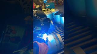 1 weld 1 circle = 1pass. Taught my boi Ron well.#welding #bluecollar #miller #community #work