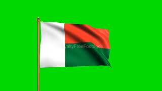 Madagascar National Flag | World Countries Flag Series | Green Screen Flag | Royalty Free Footages