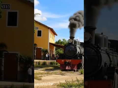 Trem passando pela estação de Alagoa Grande PB, reprodução por IA.