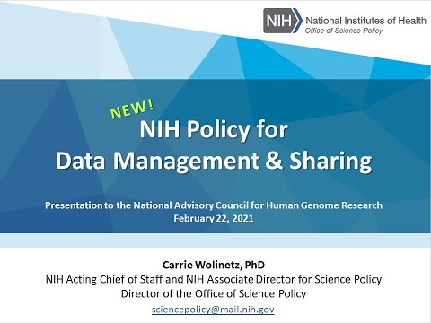 Final NIH Policy on Data Management and Sharing