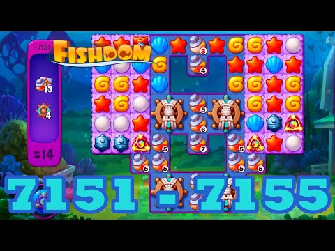 Fishdom Level 7151 - 7155 HD Walkthrough | 3 match puzzle | gameplay | android | 7152 | 7153 | 7154