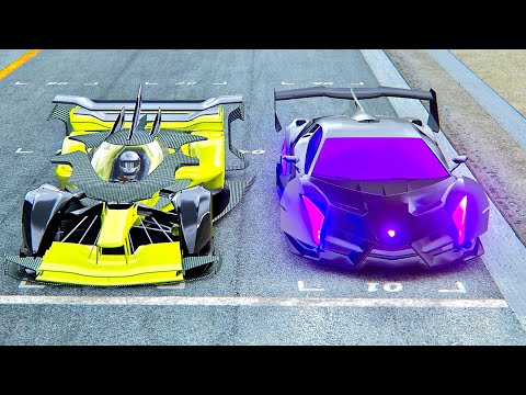 Lamborghini Veneno GTR vs Red Bull X Vision 2030 - Drag Race