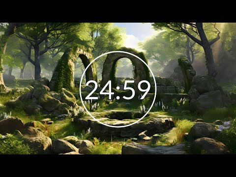 2-Hour Fantasy Focus Pomodoro 🎵 Calm Fantasy Music 🎵 25/5 Timer: Druid's Sacred Grove