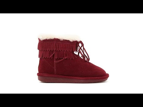 BEARPAW Honey Suede Fringe Boot with NeverWet