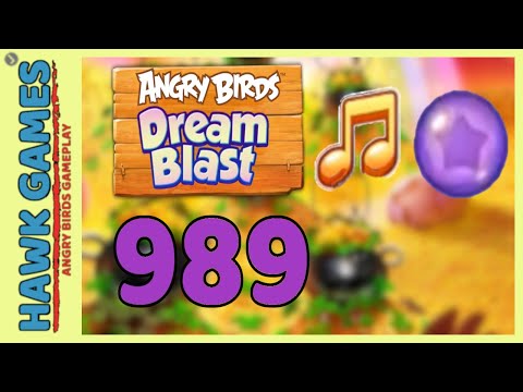 Angry Birds Dream Blast Level 989 Hard - Walkthrough, No Boosters
