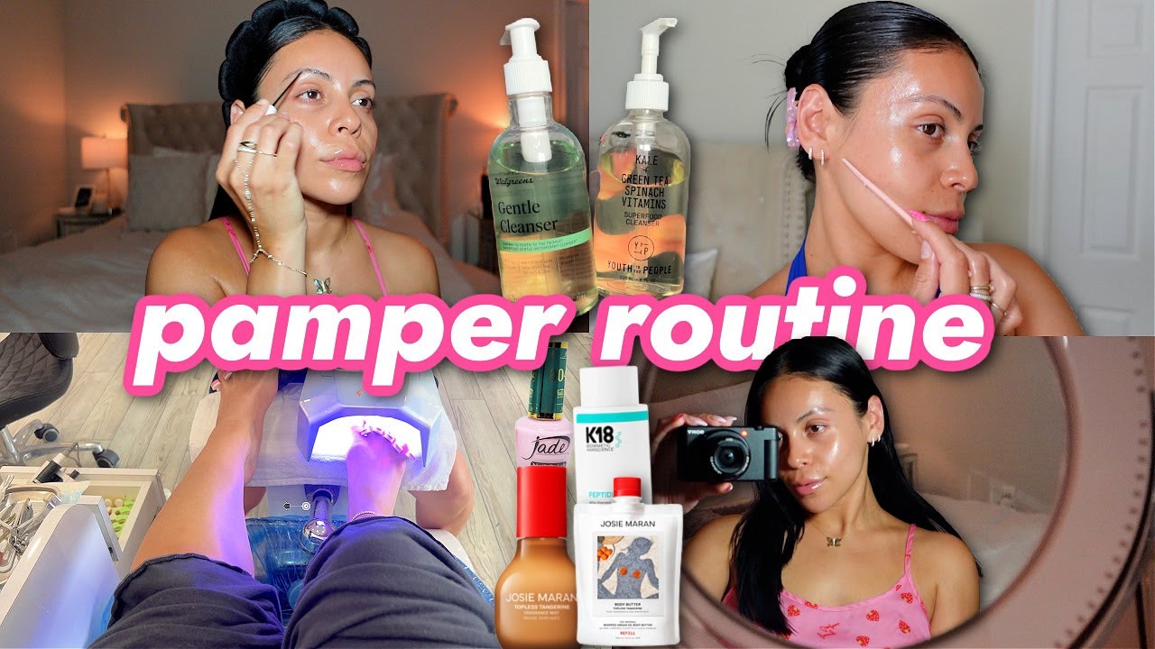summer pamper routine 🫧 shiny haircare, glowy skin, body care & more✨💅🏼