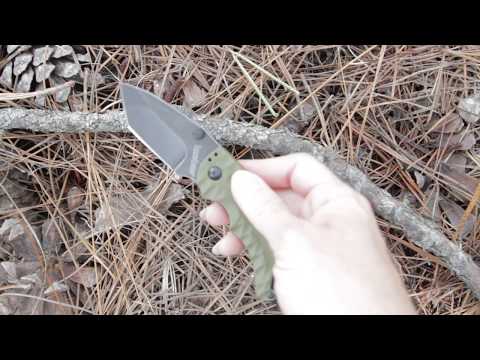 Kershaw Shuffle II Olive Black Wash Tanto Knife 8750TOLBW - video demo