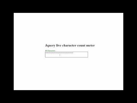 Jquery Tutorial (Live character counter)