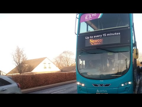 arriva northumbria 7636 YJ61OBK Wright gemini 2 DB300 X7 Newcastle good thrash