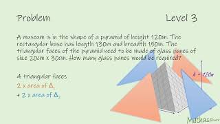 triangular faces showing lateral surface area of rectangular pyramid