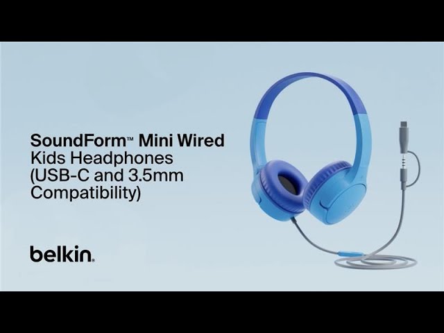بيلكن - سماعة السلكية للأطفال بمنفذين USB-C و3.5mm...