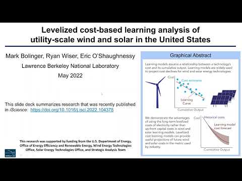 Levelized cost-based learning analysis of utility-scale wind and solar in the United States