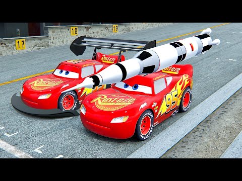 Lightning McQueen with Rocket Engine vs Lightning McQueen GTR - Drag Race