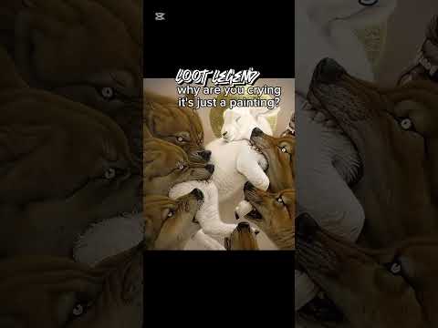 Wolf and lamb. #Shorts #Sad#Wolf #Lamb #Cry #Painting ￼