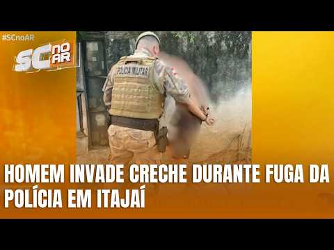 Fuga da polícia termina com invasão a creche e susto em Itajaí