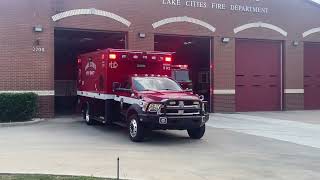 Lake Cities Fire Department Engine and Medic 592 Responding