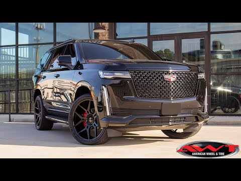 AWTHTX - 2021 Cadillac Escalade Rolling On Gloss Black 24" Giovanna Haleb Wheels with Lexani Tires