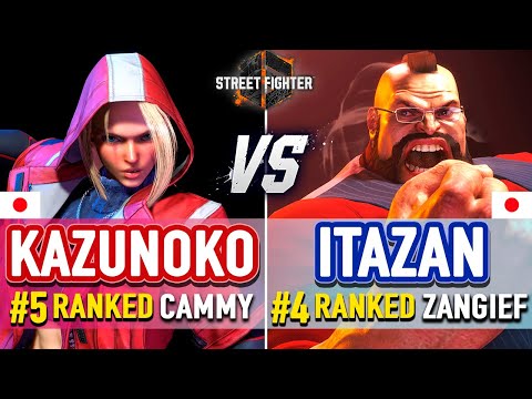 SF6 🔥 Kazunoko (#5 Ranked Cammy) vs Itabashi (#4 Ranked Zangief) 🔥 SF6 High Level Gameplay
