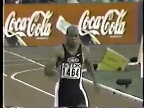 Francis Obikwelu finished 3rd as Maurice Greene wins Seville 1999 200m World Championship GOLD