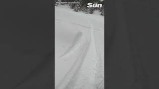 Dramatic POV video shows moment silent avalanche buries snowmobilers