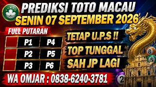 PREDIKSI MACAU HARI INI SENIN 07 SEPTEMBER 2026 | PREDIKSI MACAU JITU | MACAU 4D