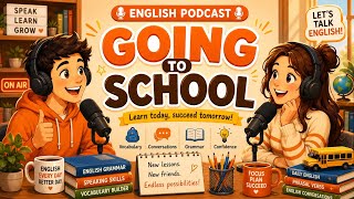 English Podcast Going to School | English Conversation Practice