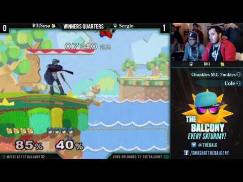 Melee @ the Balcony 82 - Winners Quarters ft. R3|Sosa (Fox) VS Sergio (Marth)