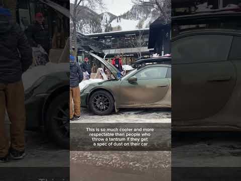 A Porsche engineer who designed this is shedding a tear knowing his car is being used properly.