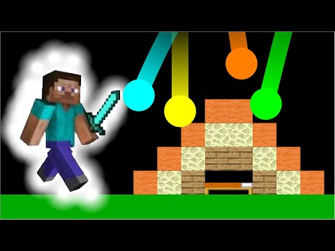 Bed Destruction - Minecraft Bedwars Marble Battle in Algodoo