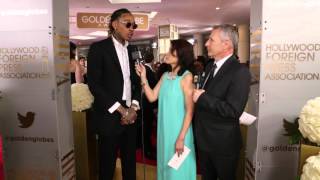 Wiz Khalifa HFPA Red Carpet Interview- Golden Globes 2016