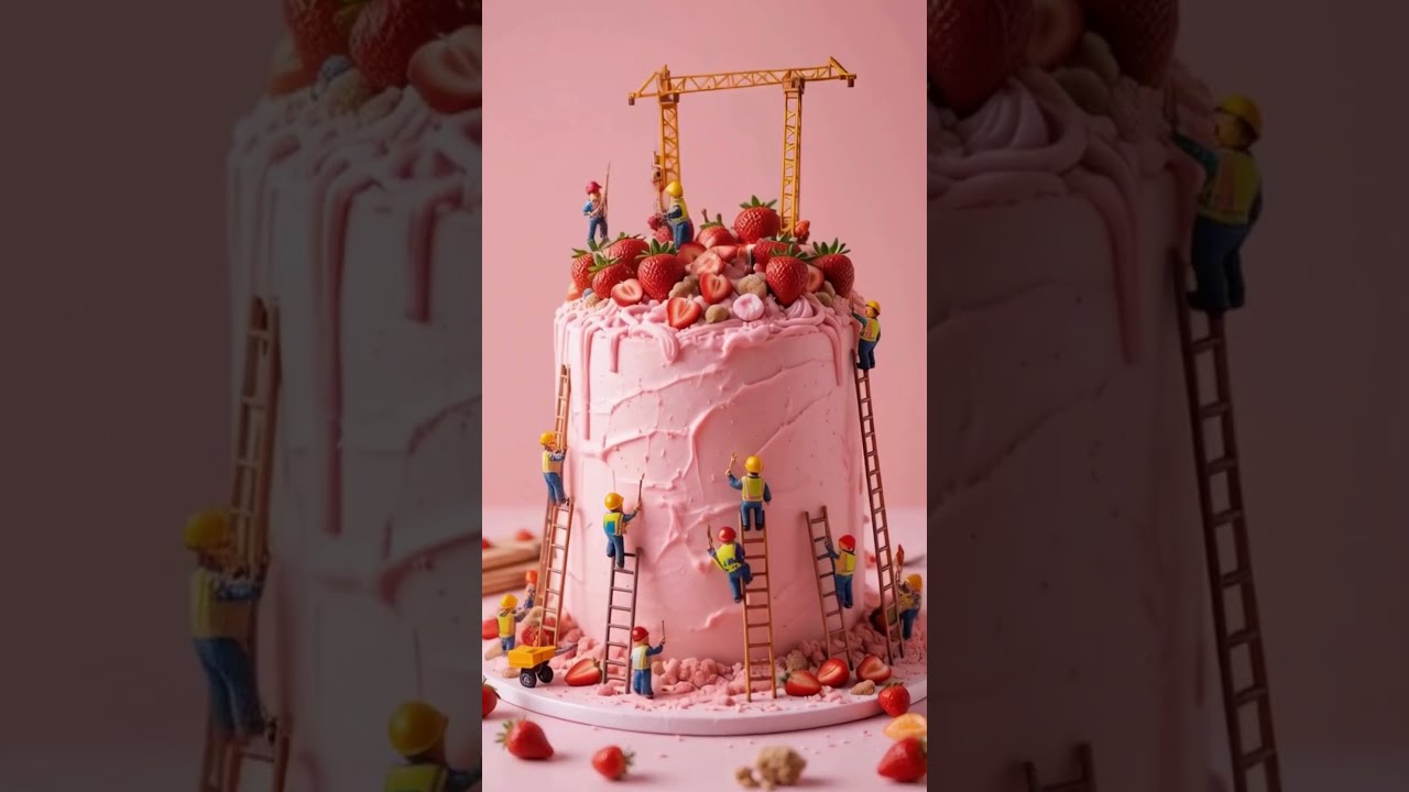 Building cake by the small constocter workers #cake #cakedesign #cakeart #cakes #cakeshorts