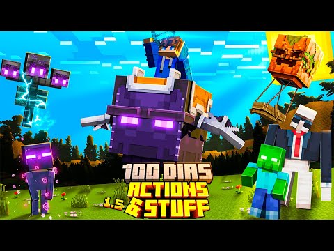 SOBREVIVI 100 DIAS NO ACTIONS & STUFF 1.5 DO MINECRAFT BEDROCK