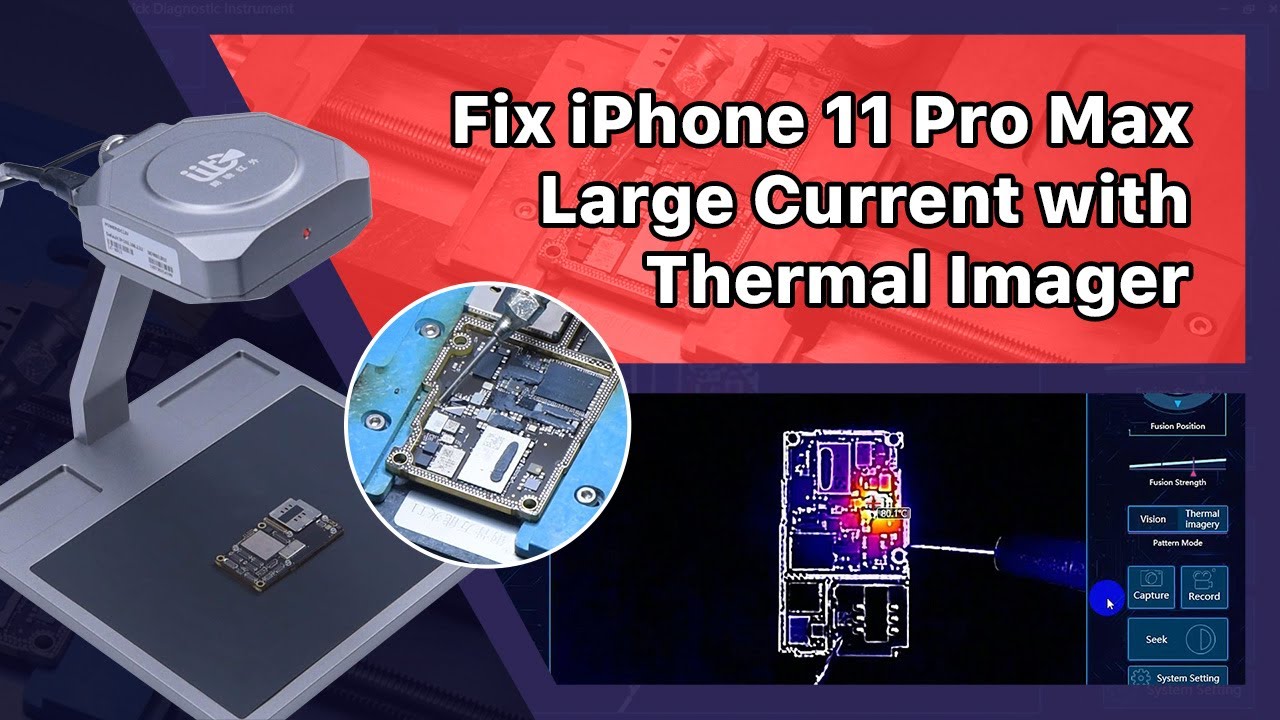 Reparaturwerkzeuge Fix iPhone 11 Pro Max lässt sich mit LINCSEEK Infrarot-Wärmekamera nicht einschalten