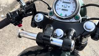 カワサキ　エストレヤカスタム　ダブルシート改　ルミナスウインザーグリーン