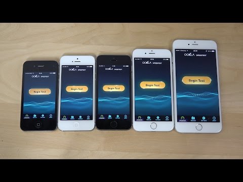 iPhone 6 Plus vs. iPhone 6 vs. iPhone 5S vs. iPhone 5 vs. iPhone 4S iOS 8.2 Beta 4 - Internet Speed