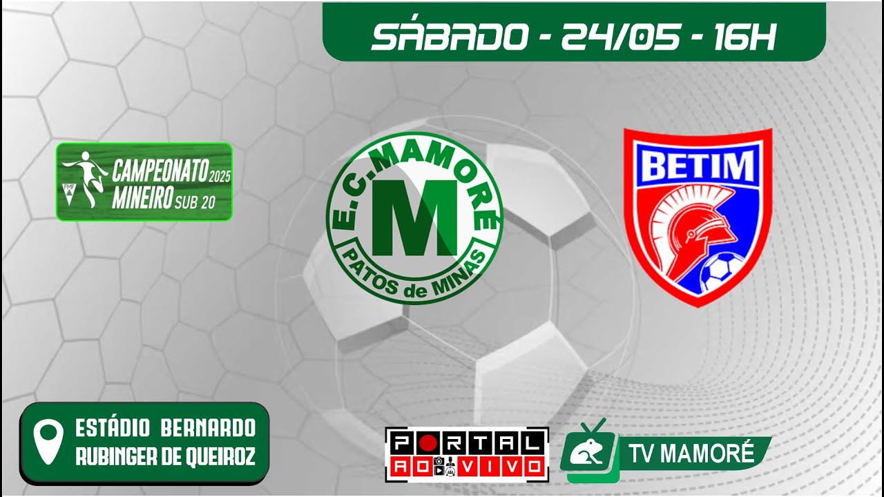 MAMORÉ x BETIM - CAMPEONATO MINEIRO 1ª DIVISÃO - SUB20 - 2ª RODADA