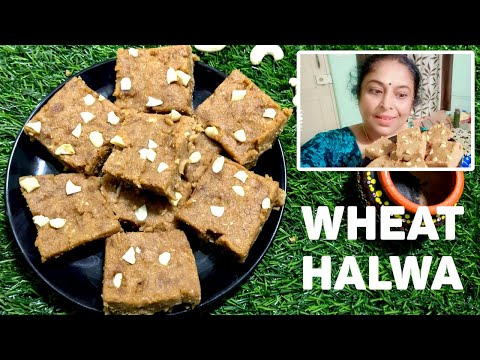 Wheat Halwa 😋 Sweet Snack Recipe #snacks Trending sncaks recipe India
