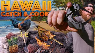 Slingshot Catch, Clean & Cook Wild Chicken in Hawaii - Ep. 2 of 5 Hawaii Catch and Cook Adventure