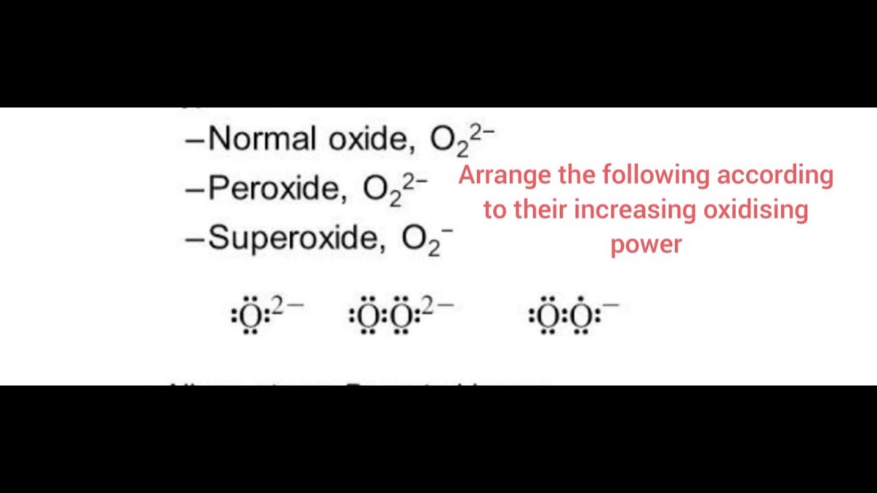 S-Block Elements (oxides,peroxides & superoxide)