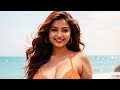 4K Indian Fashion Show AI Art Lookbook Model Sea With Beach