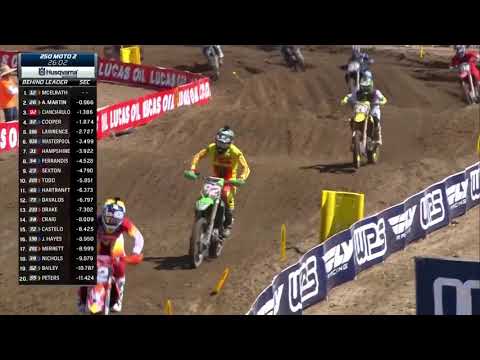 2019 Fox Raceway National: 250 Moto 2 Cianciarulo and Martin battle
